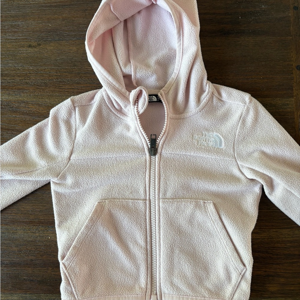 GUC North Face fleece Hoodie - size 2T/light pink